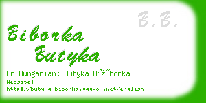 biborka butyka business card